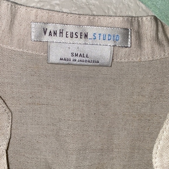 Van Heusen Linen Blend Ruffle Top Size S - Picture 4 of 6